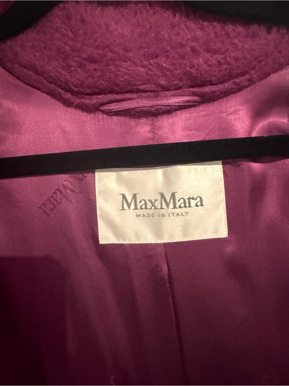 MaxMara Plush Teddy Coat in Raspberry - Picture 6 of 8